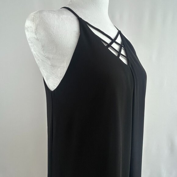 Monteau Chic Strappy Black A-Line Minimalist Cocktail Dress – Small - Picture 1 of 7